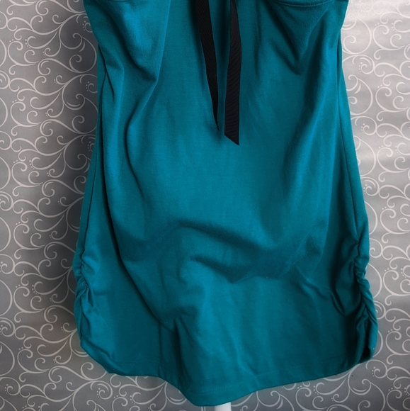 Self Esteem Teal racerback women's top w ruffles - Picture 5 of 9